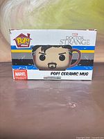 Front of boxed Doctor Strange Pop! Home ceramic mug
