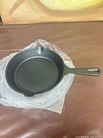 Top view of the 6-inch cast iron skillet showing interior and handle