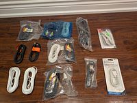 All cables laid out showing quantity and types