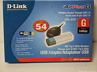 Front of retail box showing adapter image and key specifications