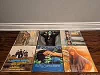 All six record covers laid out, full lot overview