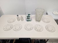 overview of all glass pieces on table