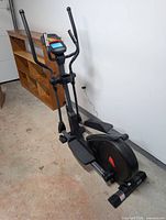 Front view of elliptical trainer plugged in