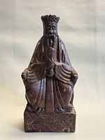 Front view of carved soapstone God of Wealth seal