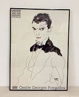 Full view of framed Egon Schiele Centre Pompidou poster