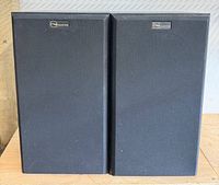 Front view of both Nuance Star 1 speakers with grills