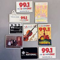 Front view of all magnets showing graphics and logos