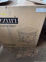 Box showing Azzuri 31" vanity with Nero Impala top graphics and SKU