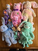 Front view showing all eleven Ty Easter plush toys