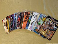 Fan arrangement of 30 bagged comic books