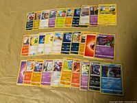 All 30 cards laid out in three rows