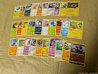 All 30 cards laid out in three rows