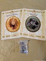 Two Lejendary Adventure rulebooks and dice bag overview
