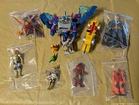 Group shot of all bagged figures laid out
