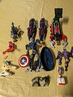 Top-down view of all items on table