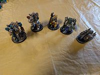 Group shot of all five MechWarrior miniatures