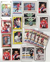 Group shot of all 22 sleeved Eric Lindros cards