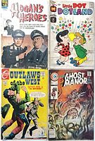 Front covers of all four comics arranged in grid