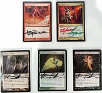 All five signed cards overview