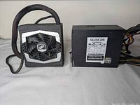 PSU front with fan and cabling visible