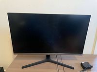 Front view of Samsung 28-inch monitor on stand