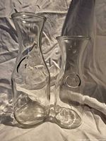 Both glass carafes full view
