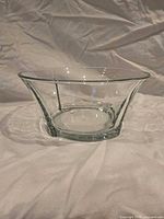 side view of clear flared glass bowl
