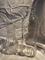 Front view of both glass items showing sizes and shapes