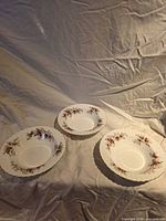 Three Royal Albert Lavender Rose bowls displayed top view