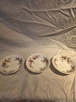 Three Royal Albert Lavender Rose bowls side by side