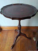Full view of Bombay Company pedestal table