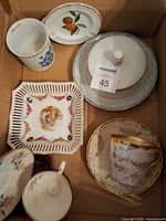 Overview of all china pieces in box