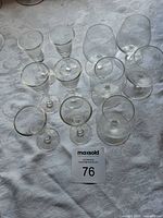 Top view of all cordial glasses and mini snifters grouped