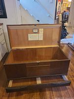 Chest open showing cedar interior and overall structure