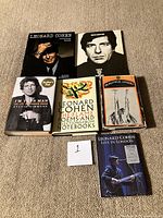 All six items laid out: five books plus sealed DVD