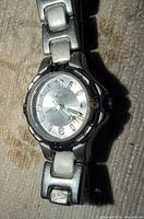Front view of BUM Brandlink wristwatch showing dial and bracelet
