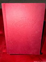 Front cover showing red cloth boards and embossed title