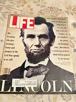 Front cover showing Life masthead, Lincoln portrait, headline text