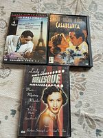 Three DVD cases displayed: Cab Calloway set, Casablanca, Lady of Burlesque