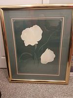 Full view of framed floral artwork