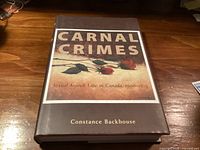 Front cover of Carnal Crimes hardcover book with dust jacket