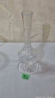 Full view of clear crystal bud vase