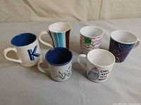 All six mugs grouped