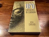 Front cover of the UFO book showing title, author and graphics