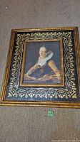 Full view of framed portrait reproduction