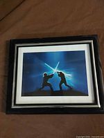 front view of framed Star Wars print with mat and frame