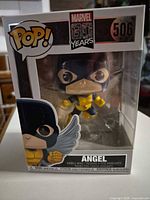 Front view of boxed Funko Pop! Angel #506 showing figure and graphics