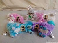 All five Fur Babies World Shimmies plush laid out to show variety and condition