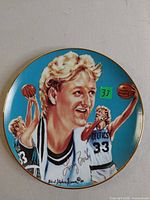 front view of Larry Bird collector plate