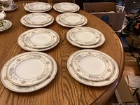 All 16 Mikasa Treasure Cove plates displayed on table